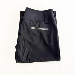 Alice and Olivia Black Wide Leg Dress Pant Leather Accent Pocket Size 4